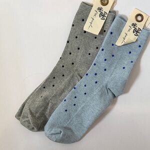 Free People Gray and Light Blue Socks with sparkly gems. Pair of two.